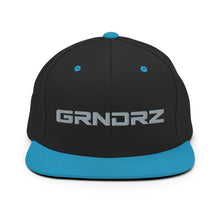 Load image into Gallery viewer, Black & Teal Logo Snapback Hats - GRNDRZ