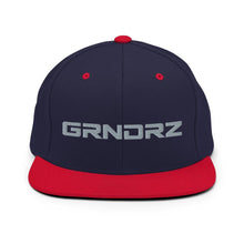 Load image into Gallery viewer, Navy & Red Logo Snapback Hats - GRNDRZ