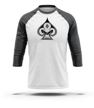 Load image into Gallery viewer, White & Heather Charcoal 3/4 Sleeve Raglan - GRNDRZ