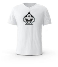 Load image into Gallery viewer, White Icon V-Neck T-Shirts - GRNDRZ