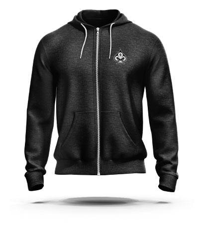 Charcoal Black Lightweight Zip Hoodie - GRNDRZ