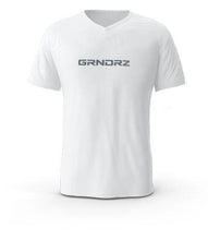 Load image into Gallery viewer, White Logo V-Neck T-Shirts - GRNDRZ
